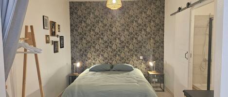 1 غرفة نوم وواي فاي وملاءات أسرّة