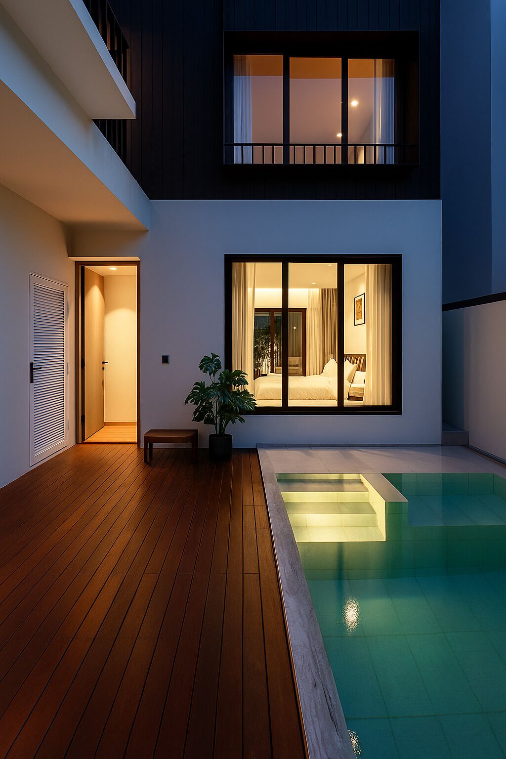 Front of property - evening/night