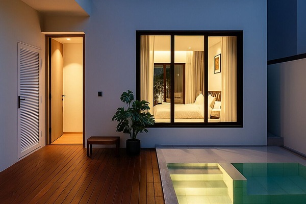 Front of property - evening/night