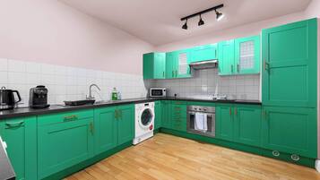 Geladeira, micro-ondas, fogão, cooktop