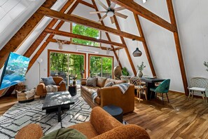 Smart TV, video games, foosball, books