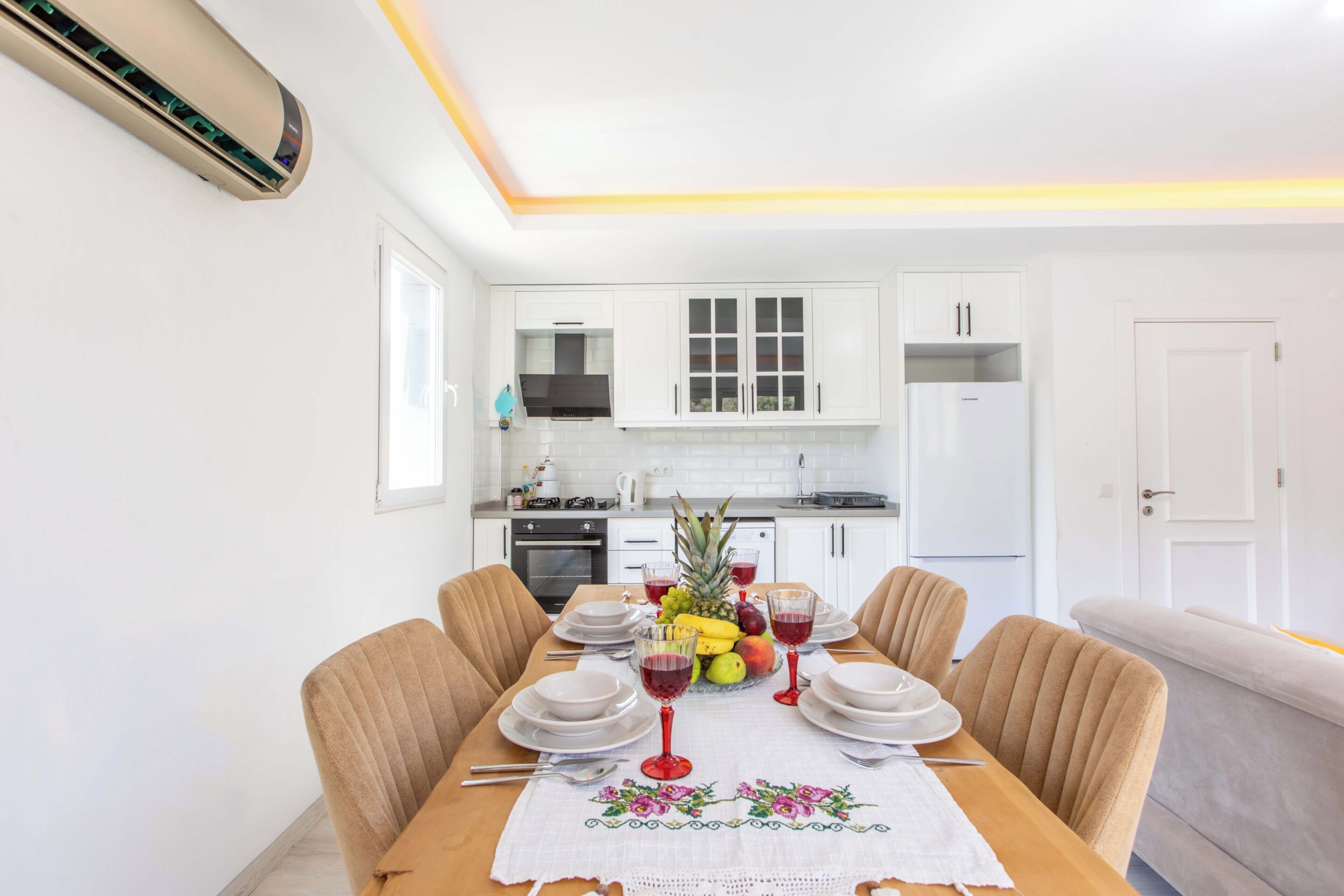 Balart Apart 4, Sigara Icilmez, Dag Manzarali | Private kitchen | Full-size fridge, oven, stovetop, dishwasher
