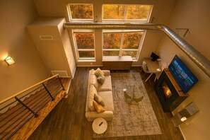 TV, fireplace, offices