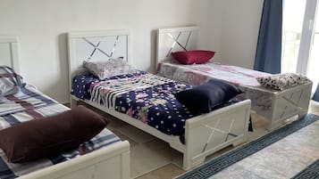 2 bedrooms, bed sheets
