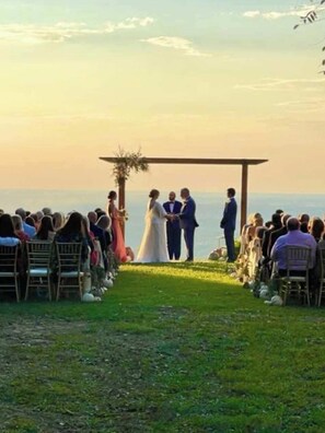 Outdoor banquet area