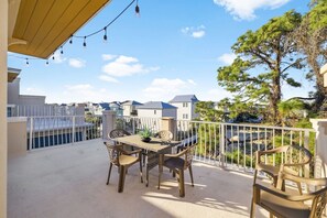 Outdoor dining - New Listing! Rooftop Terrace with Peekaboo Gulf Views! Steps to Beach Access! (Santa Rosa Beach)