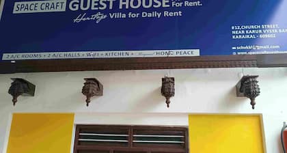 Charming 2-bedroom villa with WiFi, AC in serene Karaikal
