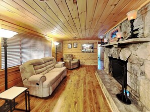 Smart TV, fireplace, video games