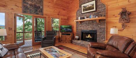 Smart TV, fireplace, video games, ping pong