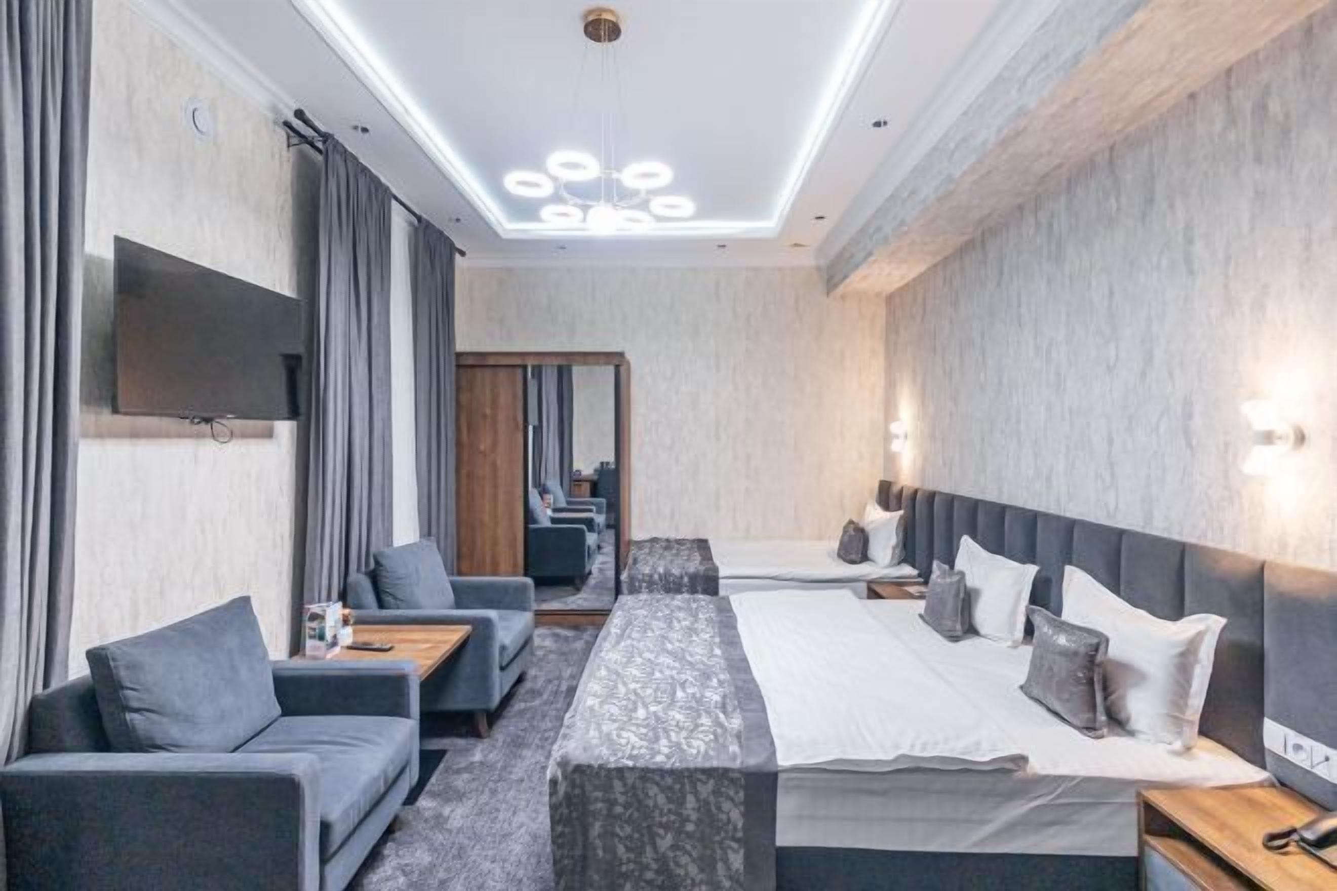 In-room safe, desk, laptop workspace, soundproofing