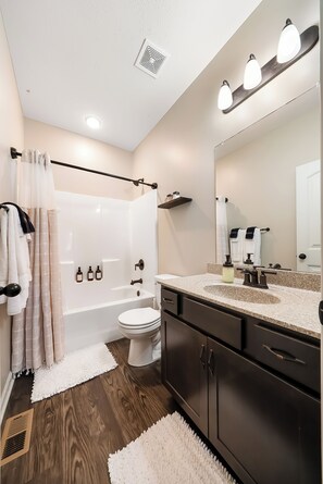 Hair dryer, towels