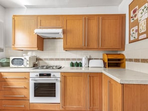 Fridge, microwave, oven, toaster