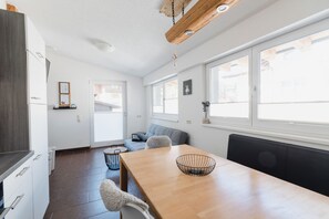 Classic Apartment, 2 Bedrooms, Mountain View | Living area | 50-inch flat-screen TV with cable channels - Appartement Peter (Saalbach)