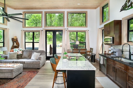Interior. Smoky Mountain Dove | Hot Tub, Firepit, Fireplace
