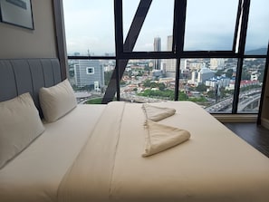 Premium Apartment, 1 Bedroom, City View | Premium bedding, down comforters, memory foam beds, in-room safe
