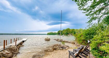 Inviting lakefront home with private dock, sandy beach, and stunning views