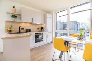 Fridge, oven, stovetop, dishwasher
