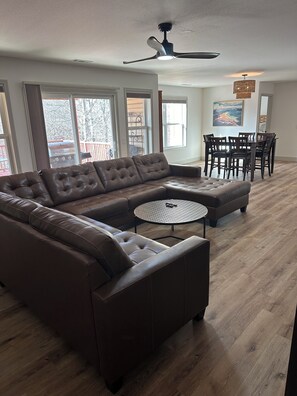 TV, fireplace, computer monitors