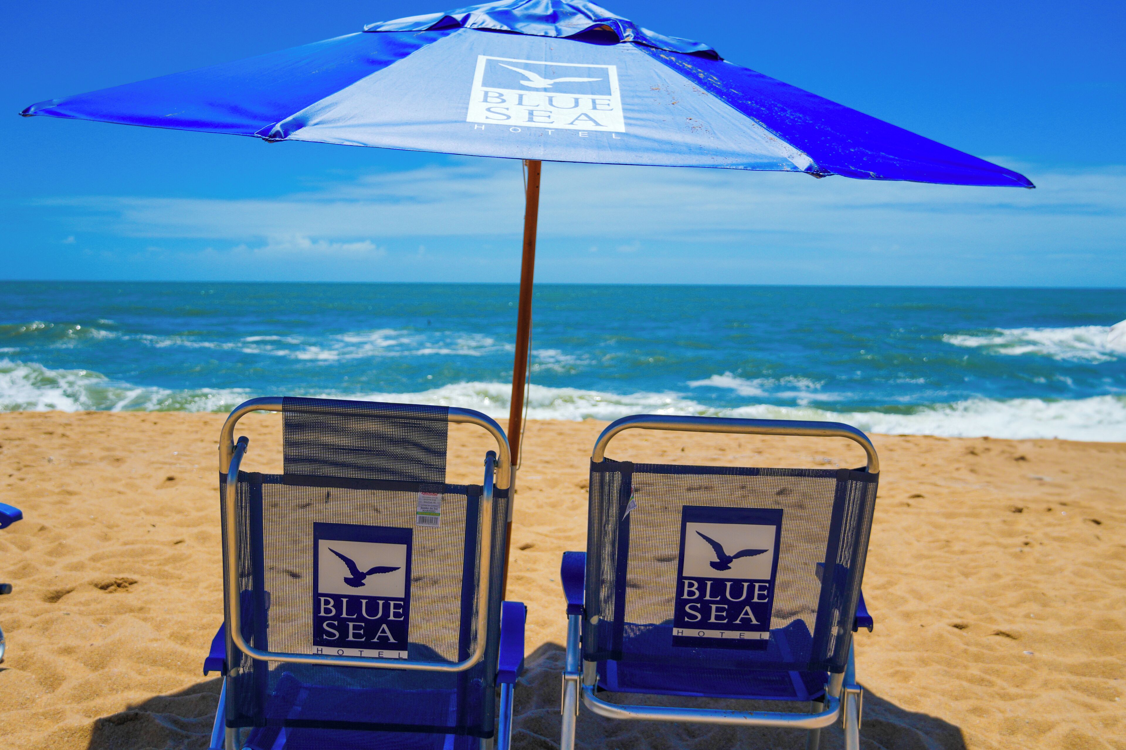 On the beach, white sand