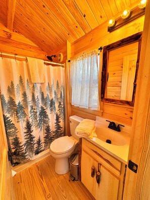 Douche, serviettes fournies