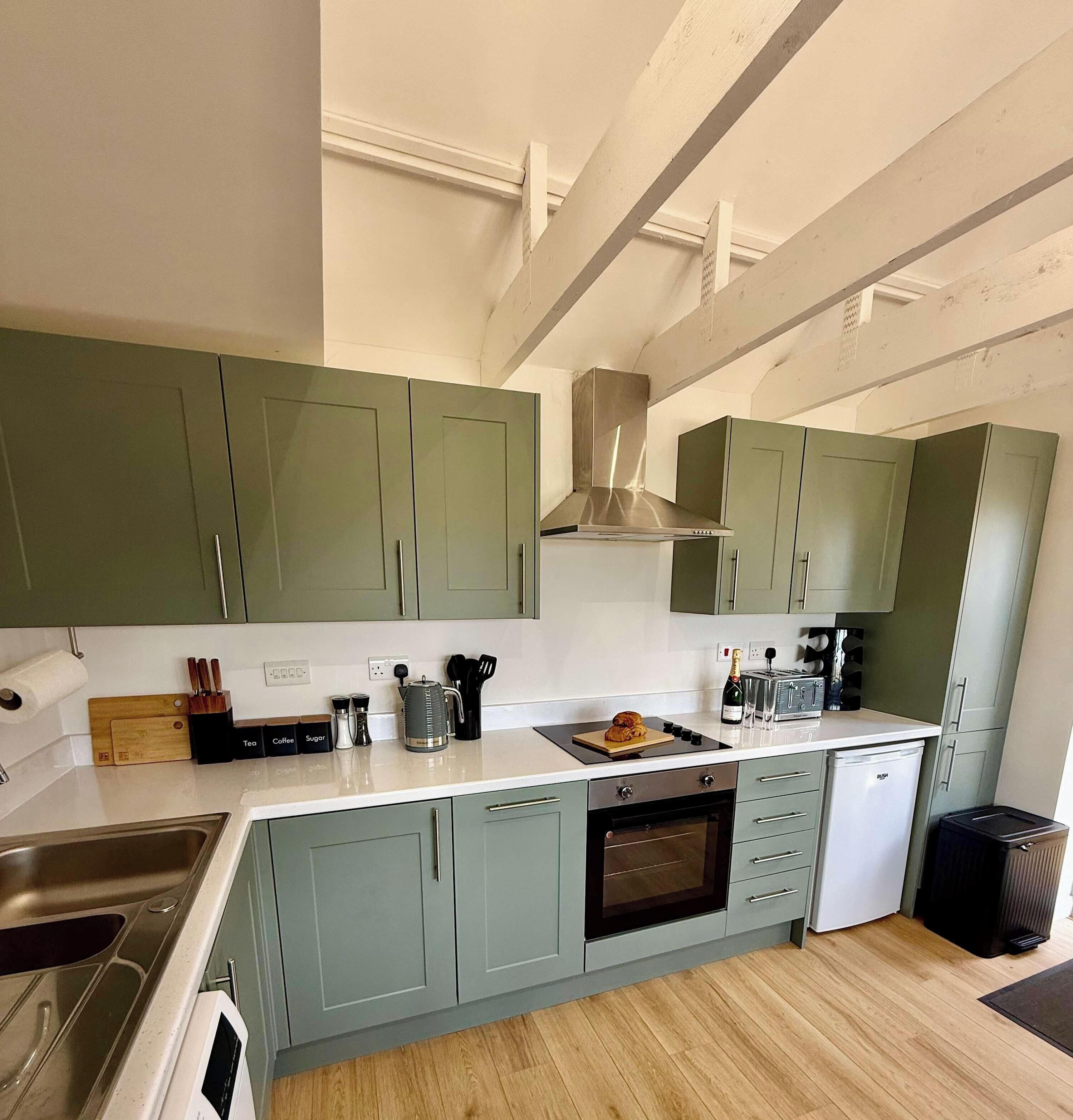Fridge, oven, stovetop, dishwasher