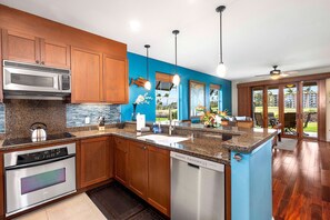 Condo, Multiple Beds, Lanai, Golf View (Halii Kai 10E) | Private kitchen | Coffee/tea maker, dining tables