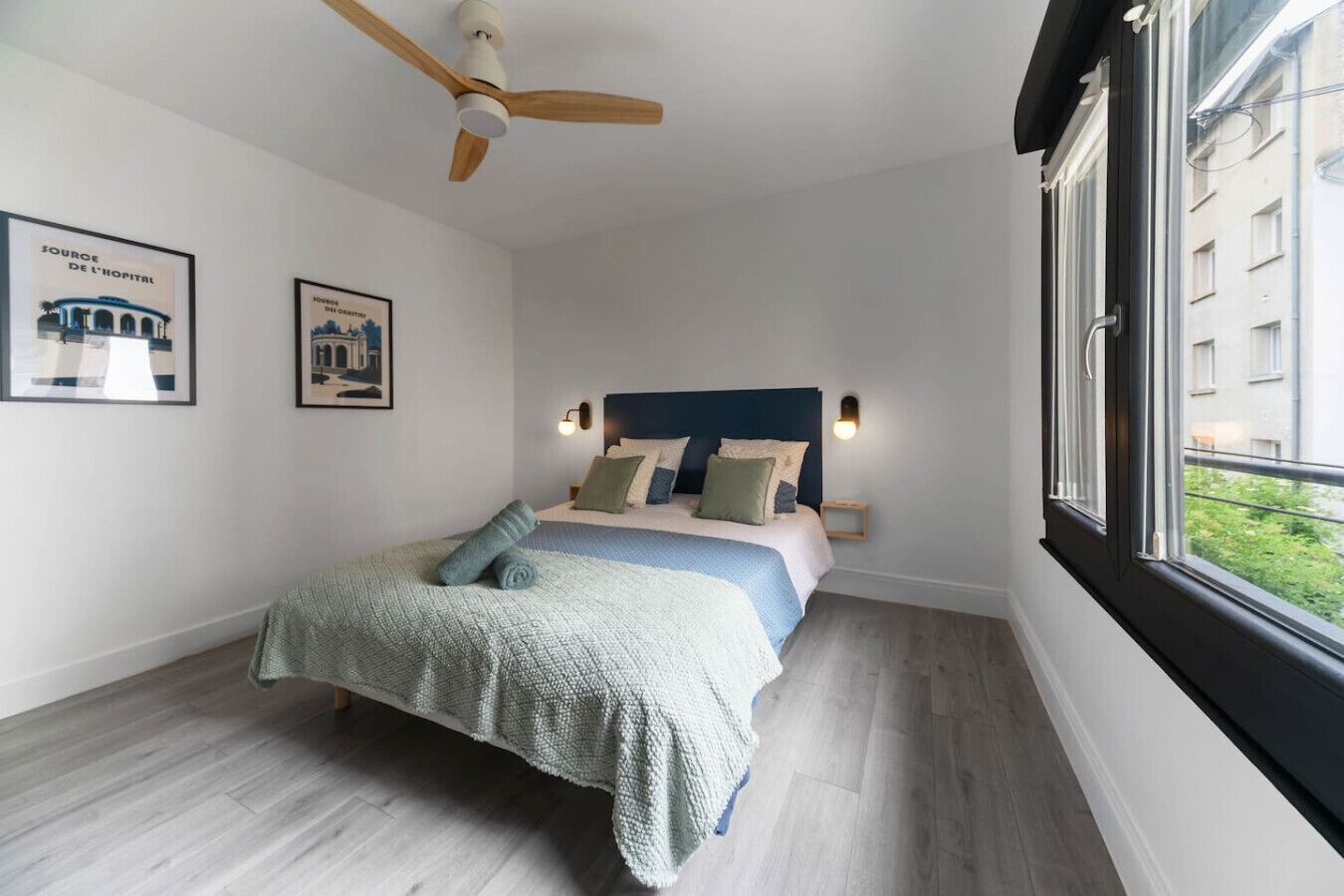 2 bedrooms, desk, soundproofing, iron/ironing board