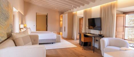 Suite, 1 Katil Raja (King) (Outdoor Living Area) | Cadar kapas Mesir, peralatan tempat tidur premium, bar mini