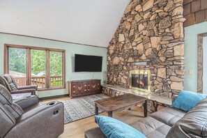 TV, fireplace, video games