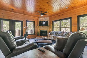 Télévision, cheminée