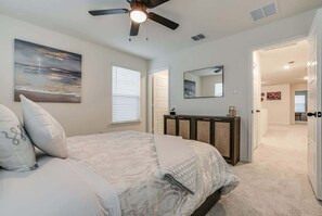 4 bedrooms, iron/ironing board, travel cot, WiFi