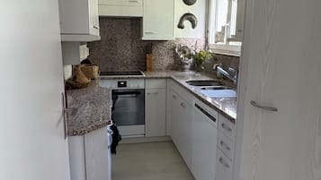 Microondas, horno, placa de cocina y lavavajillas