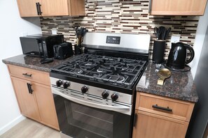 Microwave, stovetop, dishwasher