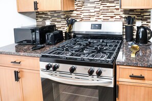 Microwave, stovetop, dishwasher