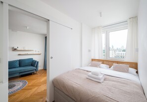 1 室のベッドルーム、アイロン / アイロン台、WiFi、ベッドシーツ