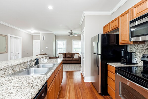Microwave, oven, stovetop, dishwasher