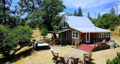 Couples 1 Bedroom Cabin, HOT TUB, FIRE-PIT, PETS on 40 acres!
