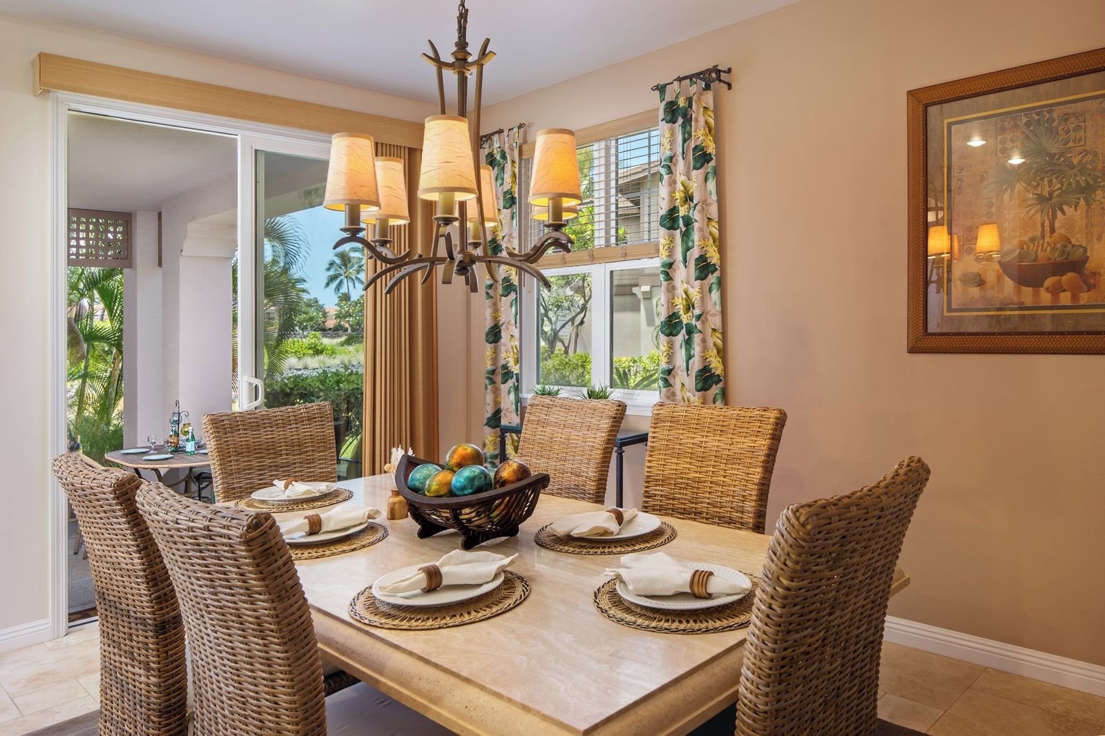 Gather for meals in this warm and inviting dining area with tropical charm WCV-305