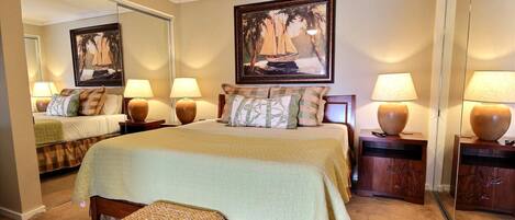 3 habitaciones, tabla de planchar con plancha y cuna de viaje