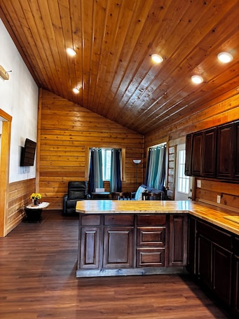 Interior. Charming 2-bedroom cabin with AC, WiFi in tranquil Hoonah