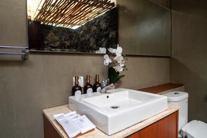 Sèche-cheveux, serviettes fournies, savon, papier toilette