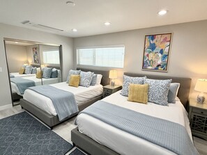 5 bedrooms, desk, iron/ironing board, travel crib