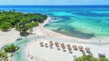 Sun-loungers, beach towels
