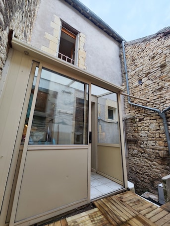 Exterior detail. Le refuge des tanneurs, a country house for relaxation and a change of scenery