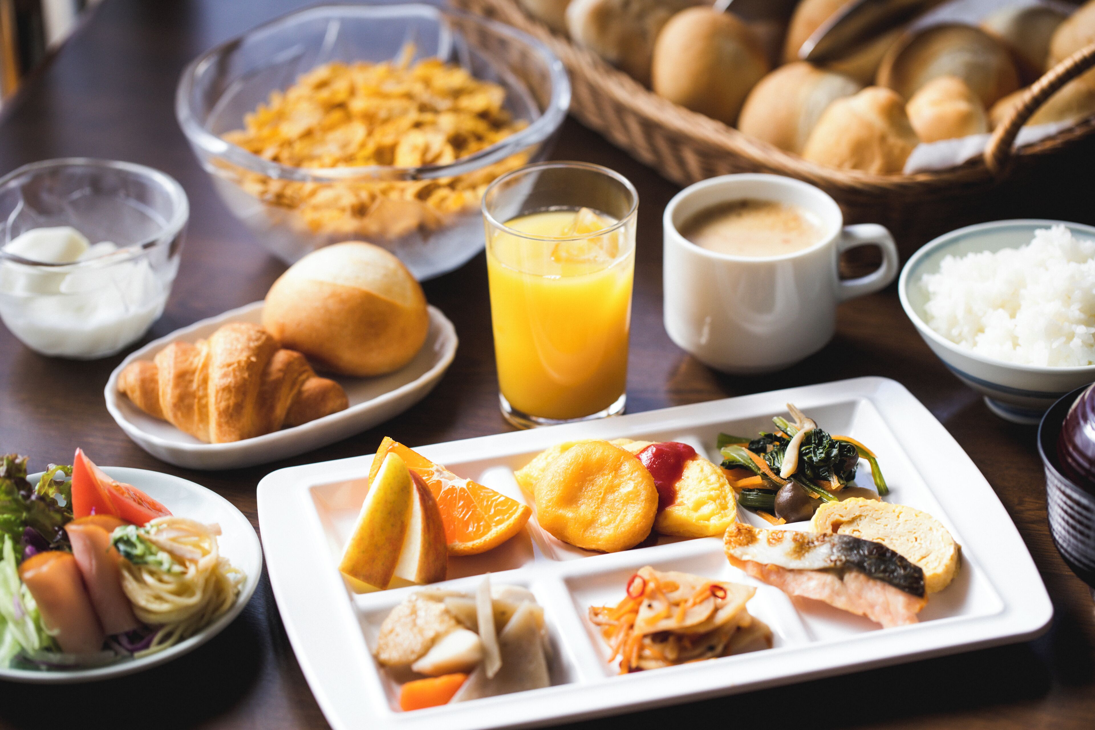 Daily self-serve breakfast for a fee