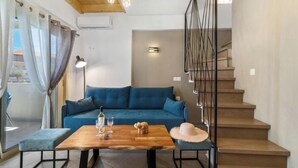 Leilighet – deluxe, sjøutsikt | Oppholdsområde
