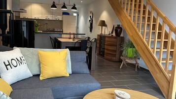 Smart-tv en een open haard