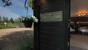 A sign for Lavender Lodge with a contact number. - Lavender Lodge  (Bath)