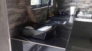 Microwave, oven, stovetop, electric kettle