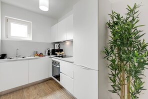 スタンダード アパートメント ベッドルーム (複数) (Modern Viganello - Boglia apartment) | 専用キッチン | 冷蔵庫、オーブン、コンロ、食器洗い機